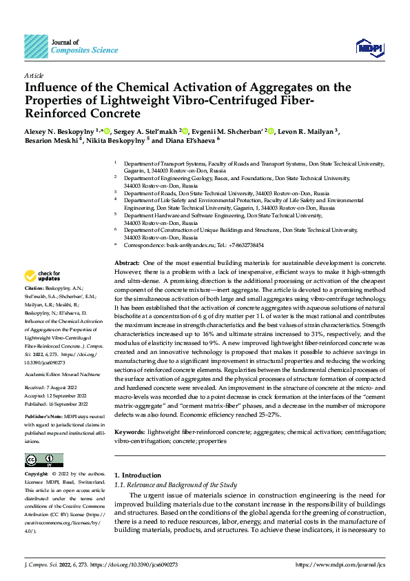 (PDF) Influence of the Chemical Activation of Aggregates on the ...