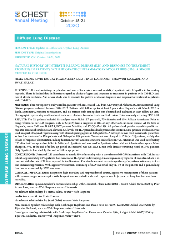 (PDF) Natural History of Interstitial Lung Disease (Ild) and Response ...