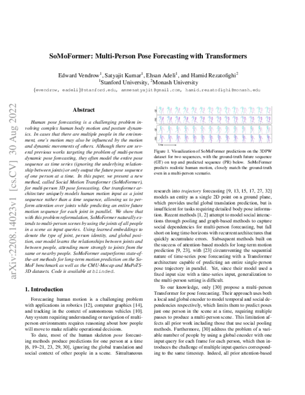 (PDF) SoMoFormer: Multi-Person Pose Forecasting with Transformers