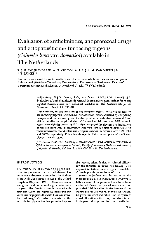 (PDF) Evaluation of anthelmintics, antiprotozoal drugs and ...