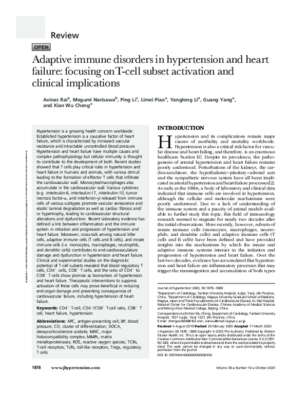 (PDF) Adaptive immune disorders in hypertension and heart failure ...