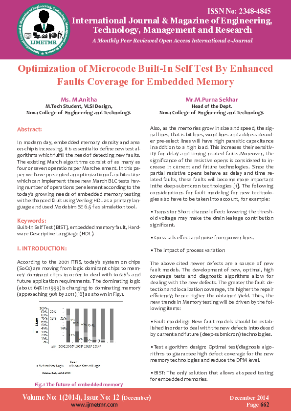 (PDF) Optimization of microcode Built-in Self Test by enhanced faults ...