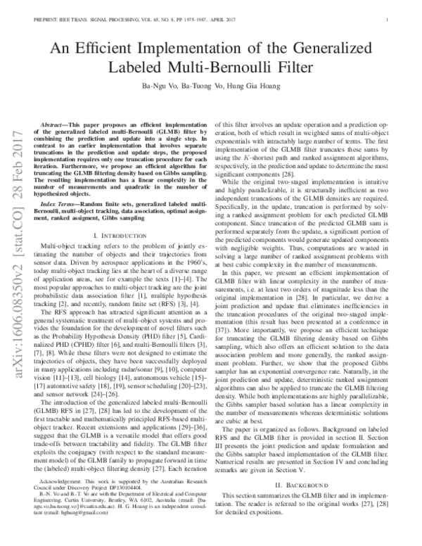(PDF) An Efficient Implementation of the Generalized Labeled Multi ...