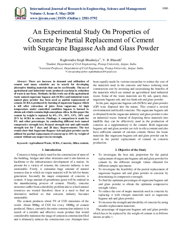(PDF) An Experimental Study on Properties of Concrete by Partial ...