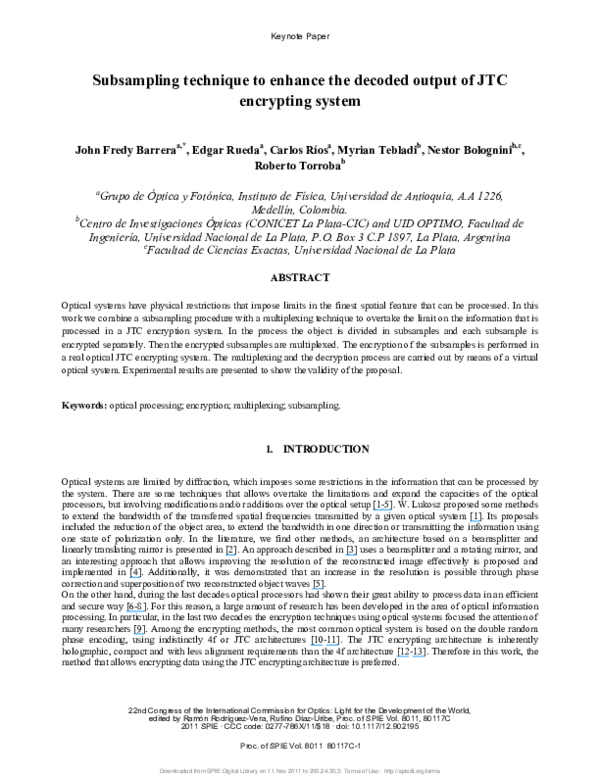 (PDF) Subsampling technique to enhance the decoded output of JTC ...