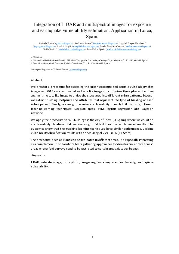 (PDF) Integration of LiDAR and multispectral images for rapid exposure ...