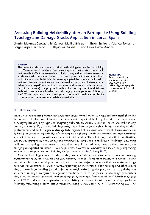 View of (PDF) Assessing Building Habitability after an Earthquake Using ...
