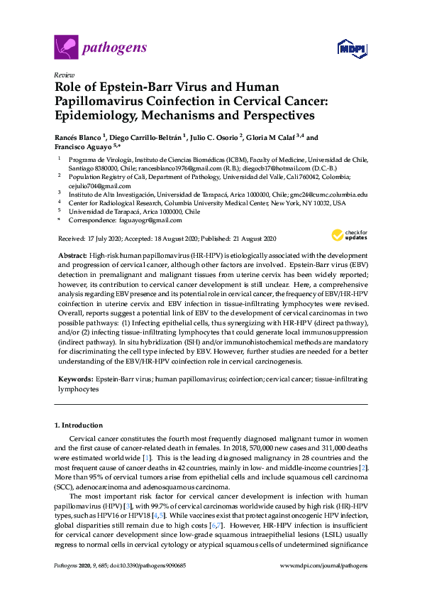 (PDF) Role of Epstein-Barr Virus and Human Papillomavirus Coinfection ...