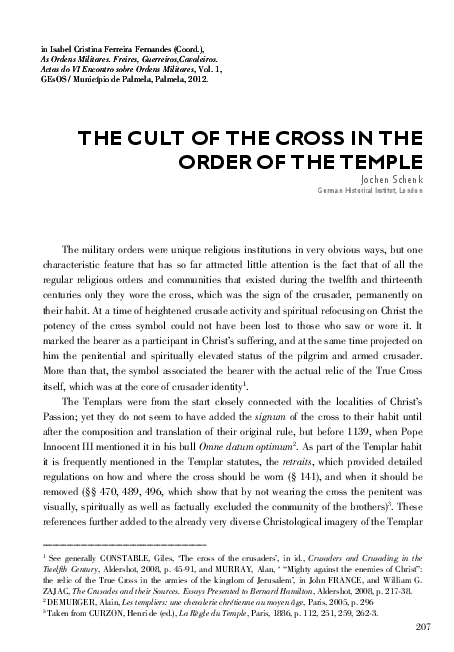 The Cult of the Cross in the Order of the Temple