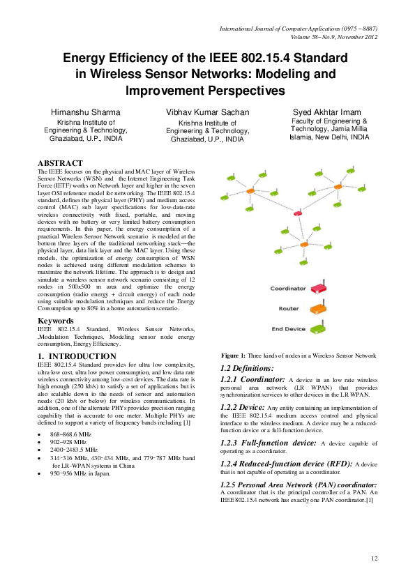 (PDF) Energy Efficiency of the IEEE 802. 15. 4 Standard in Wireless ...