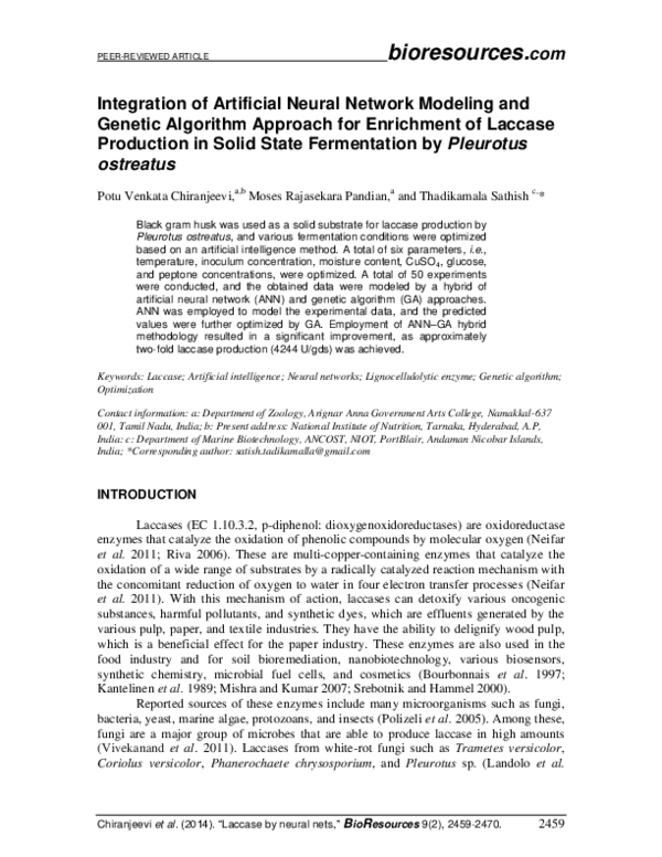 (PDF) Integration of Artificial Neural Network Modeling and Genetic ...