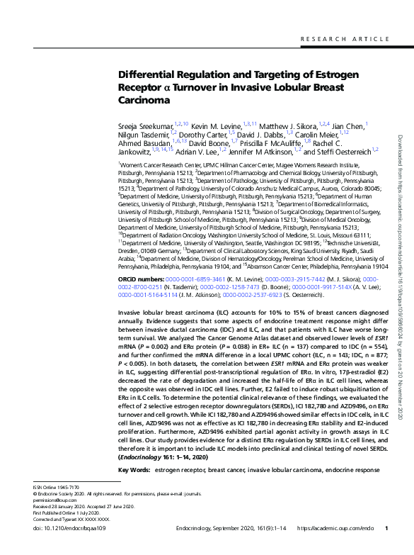 (PDF) Differential Regulation and Targeting of Estrogen Receptor α ...