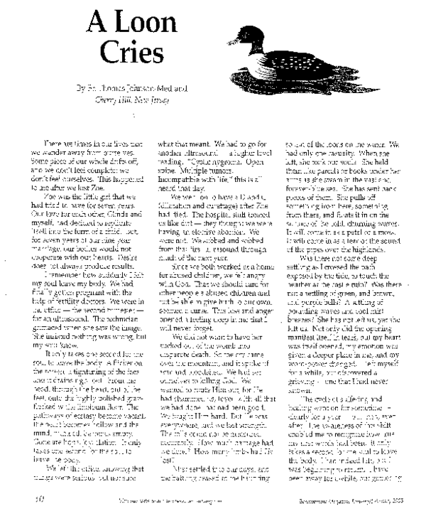 (PDF) A Loon Cries