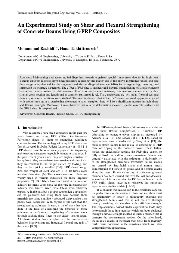 (PDF) An Experimental Study on Shear and Flexural Strengthening of ...