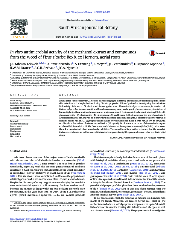 (PDF) In vitro antimicrobial activity of the methanol extract and ...