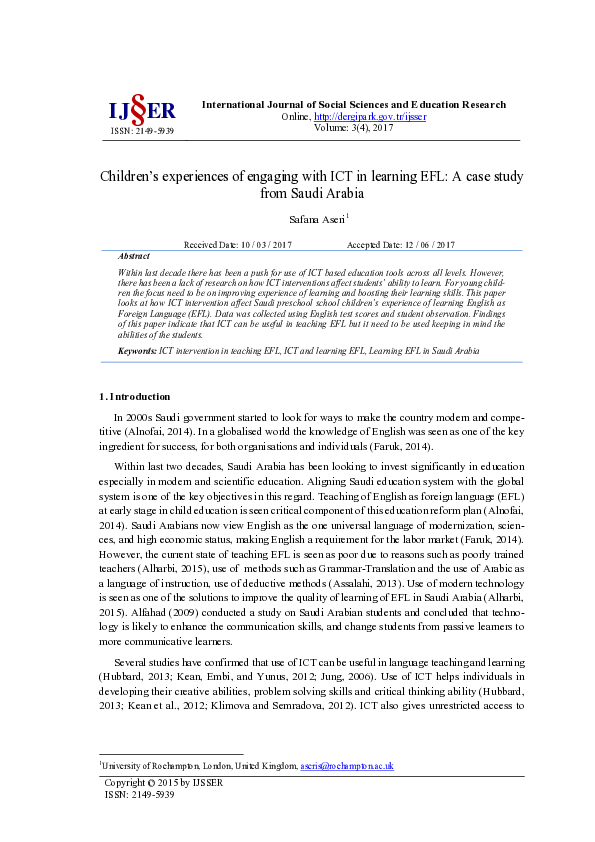 (PDF) Children’s experiences of engaging with ICT in learning EFL: A ...
