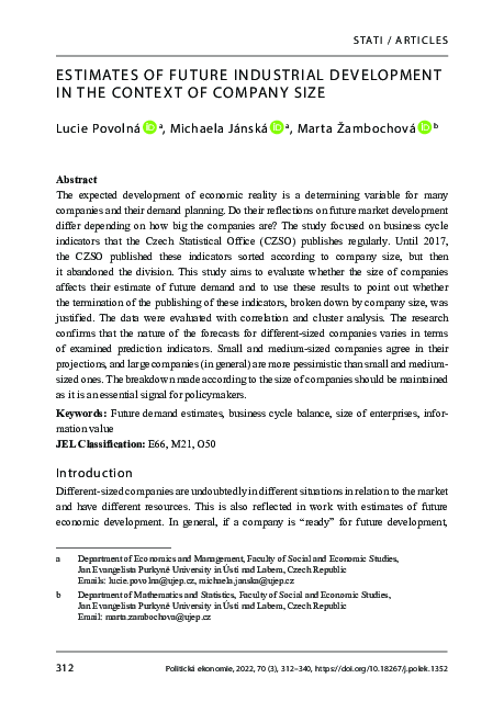 (PDF) Estimates of Future Industrial Development in the Context of ...