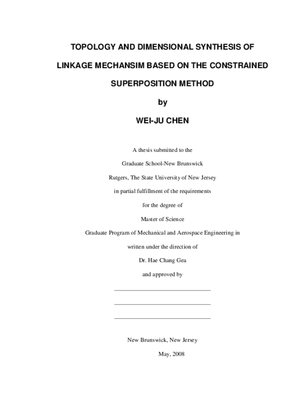 (PDF) Topology and Dimensional Synthesis of Linkage Mechanism Based on ...