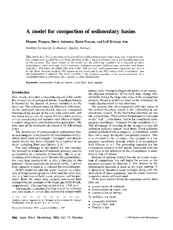 (PDF) A model for compaction of sedimentary basins