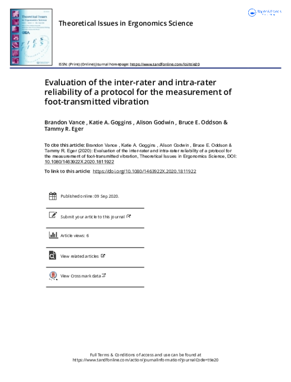 (PDF) Evaluation of the inter-rater and intra-rater reliability of a ...