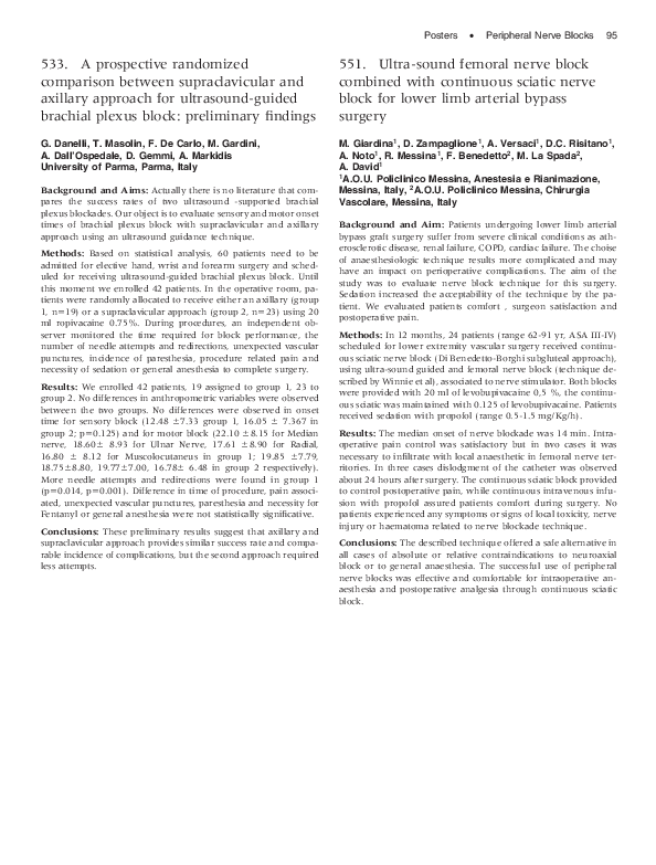 (PDF) 551: Ultra-Sound Femoral Nerve Block Combined With Continuous ...