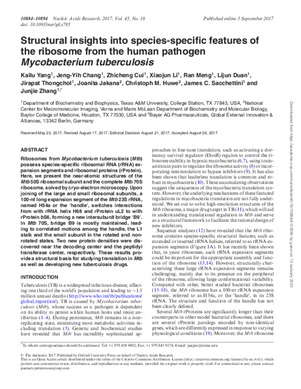 (PDF) Structural insights into species-specific features of the ...