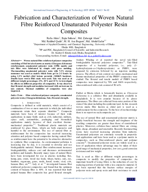(PDF) Fabrication and Characterization of Woven Natural Fibre ...