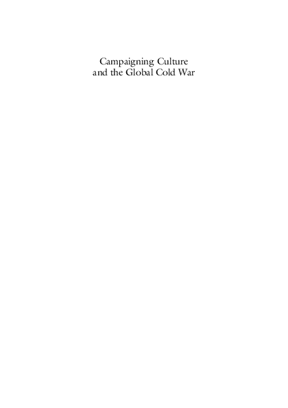 PDF) Campaigning Culture and the Global Cold War