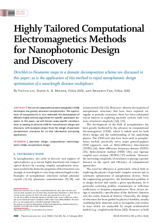 (PDF) Highly Tailored Computational Electromagnetics Methods for ...