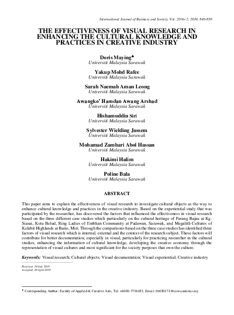 (PDF) The Effectiveness Of Visual Research In Enhancing The Cultural ...