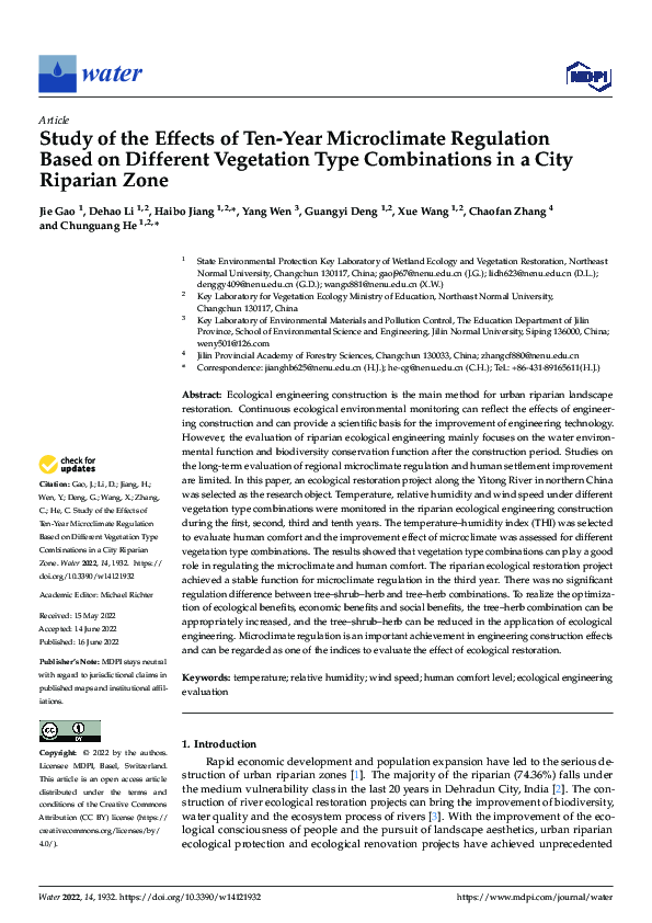 (PDF) Study of the Effects of Ten-Year Microclimate Regulation Based on ...
