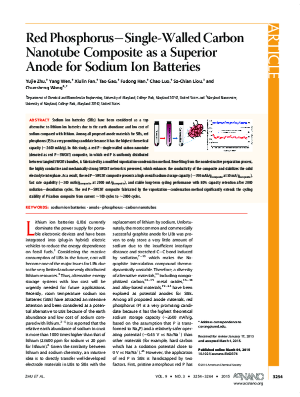 (PDF) Red Phosphorus-Single-Walled Carbon Nanotube Composite as a ...