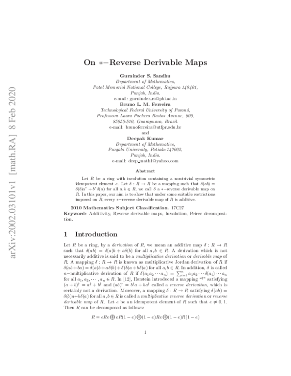 (PDF) On $\ast-$Reverse Derivable Maps