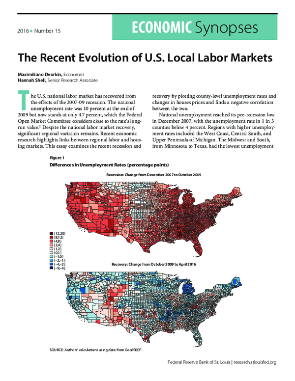 (PDF) The Recent Evolution of U.S. Local Labor Markets