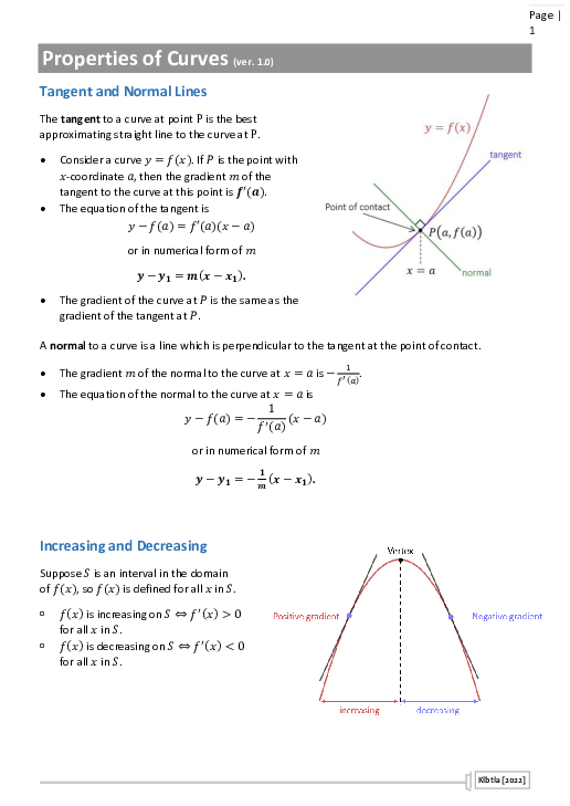 (PDF) Properties of curves (version 1.0)