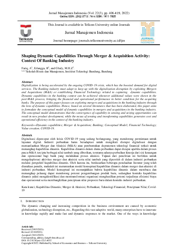 (PDF) Shaping Dynamic Capabilities Through Merger & Acquisition ...