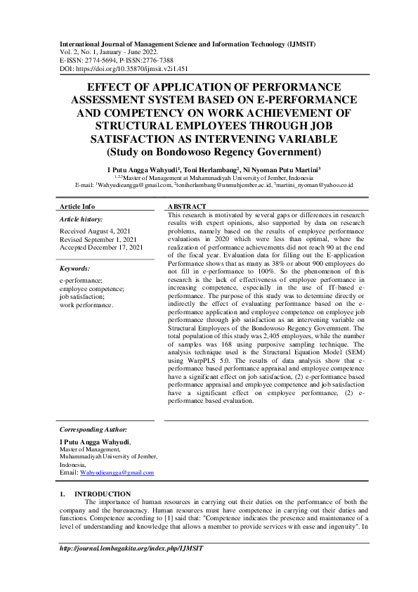 (PDF) Effect of Application of Performance Assessment System Based on E ...