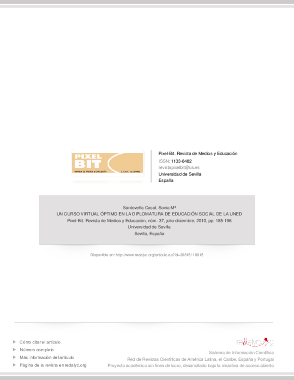 (PDF) Un curso virtual óptimo en la diplomatura de educación social de ...