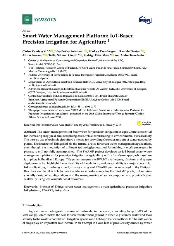 (PDF) Smart Water Management Platform: IoT-Based Precision Irrigation ...