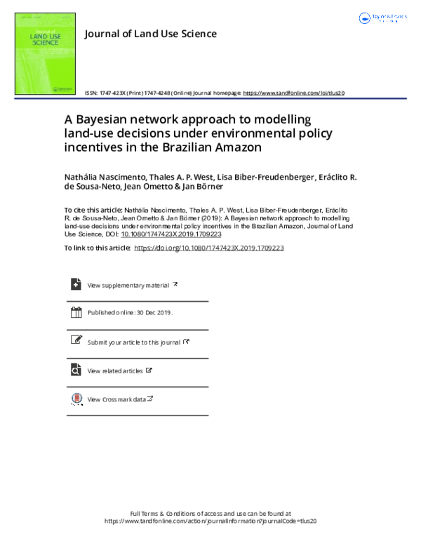 (PDF) A Bayesian network approach to modelling land-use decisions under ...