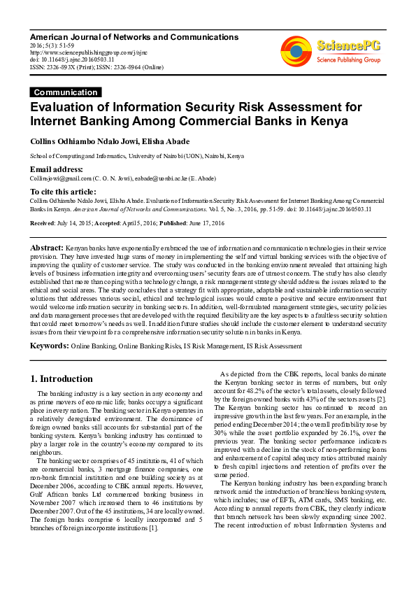 (PDF) Evaluation of Information Security Risk Assessment for Internet ...