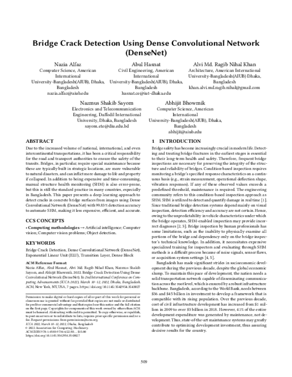 (PDF) C 11 Bridge Crack Detection Using Dense Convolutional Network