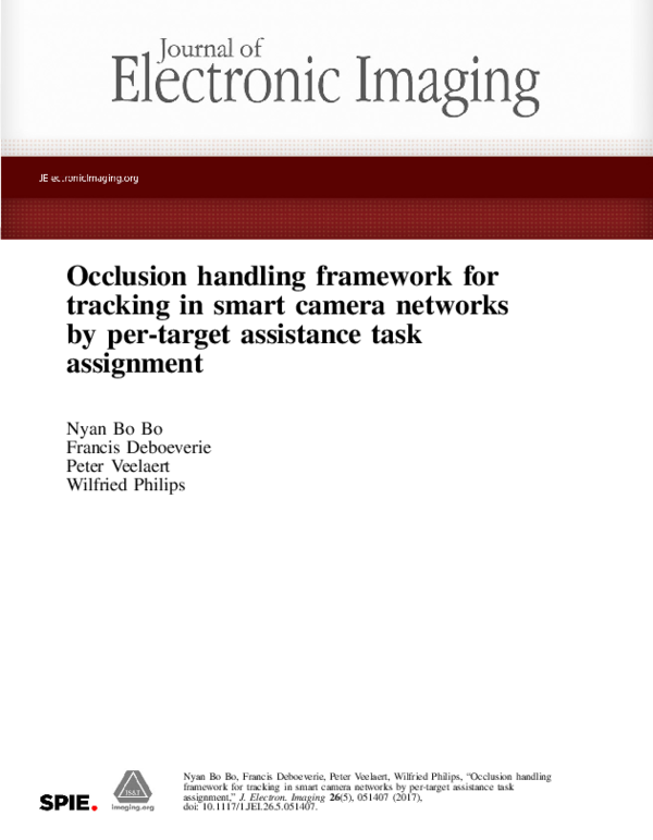(PDF) Occlusion handling framework for tracking in smart camera ...