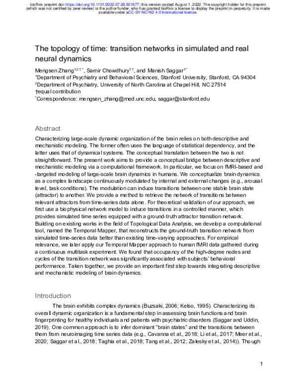 (PDF) Temporal Mapper: transition networks in simulated and real neural ...