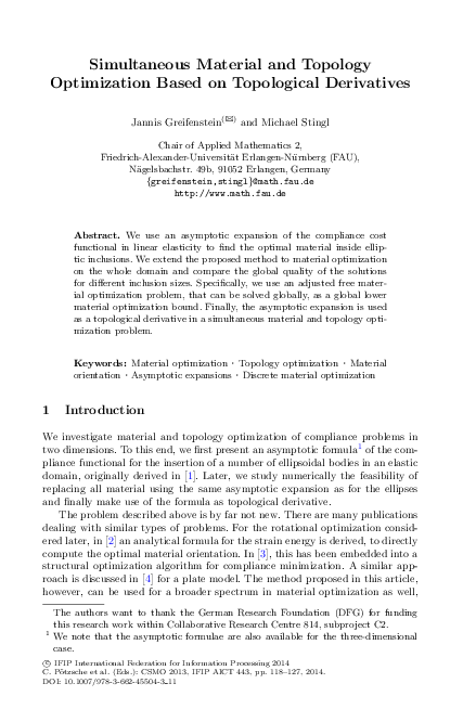 (PDF) Simultaneous Material and Topology Optimization Based on ...
