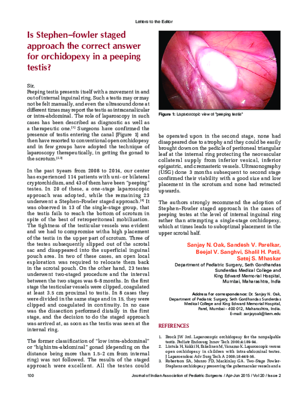 (PDF) Is Stephen-fowler staged approach the correct answer for ...