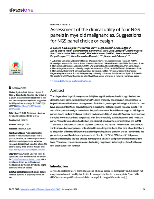 (PDF) Assessment of the clinical utility of four NGS panels in myeloid ...