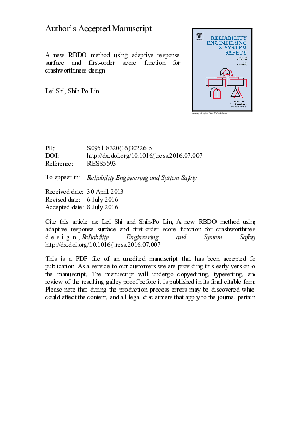 (PDF) A new RBDO method using adaptive response surface and first-order ...