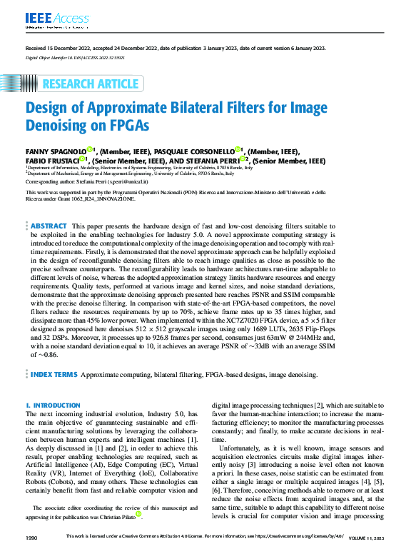 (PDF) Design of Approximate Bilateral Filters for Image Denoising on FPGAs