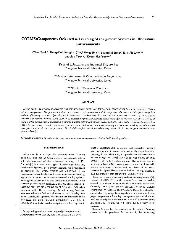 COLMS:Components Oriented u-Learning Management Systems in Ubiquitous ...